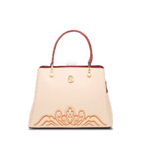 Embroidery Genuine Leather Elegant Crossbody Bag Veined Pattern