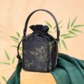 2_4_Xiangyunsha_Silk_Black_Bamboo_Print_Mini_Cube_Bucket_Bag_LD170613
