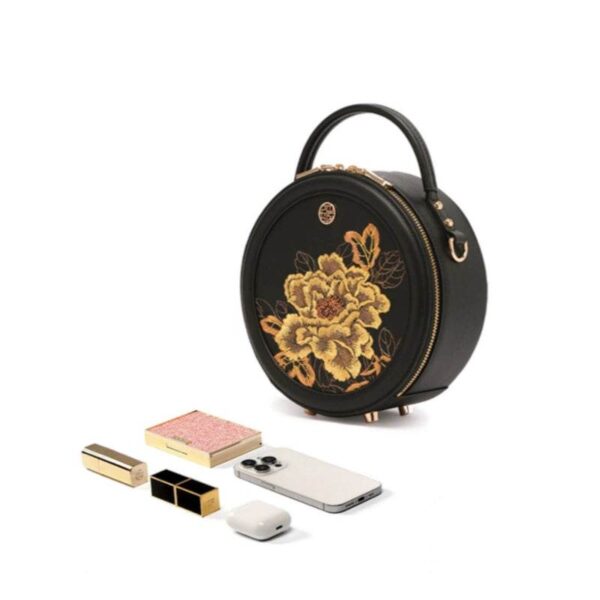 2_Embroidery_Leather_Round_Handbag_High_Luxury_Royal_Gold_Peony_P110171 2_Embroidery_Leather_Round_Handbag_High_Luxury_Royal_Gold_Peony_P110171