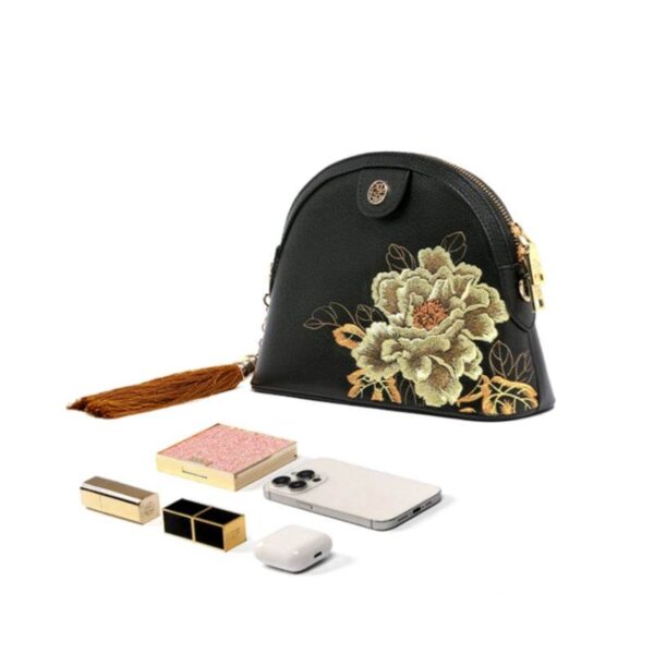 3e_刺繍_レザー_ショルダーバッグ_ハイ_ラグジュアリー_ロイヤル_ゴールド_牡丹_P210079 3e_Embroidery_Leather_Shoulder_Bag_High_Luxury_Royal_Gold_Peony_P210079