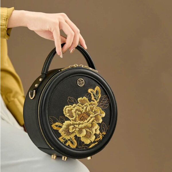 4_Embroidery_Leather_Round_Handbag_High_Luxury_Royal_Gold_Peony_P110171 4_Embroidery_Leather_Round_Handbag_High_Luxury_Royal_Gold_Peony_P110171