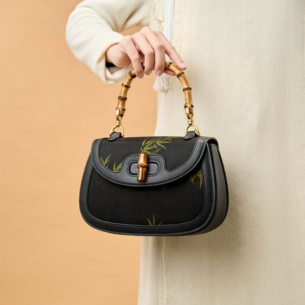 5_祥雲舎_プリント_クロスボディ_バンブーハンドル_バッグ_女性用_P110607 5_Xiangyunsha_Print_Crossbody_Bamboo_Handle_Bag_for_Women_P110607