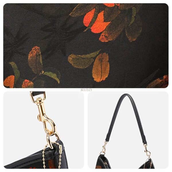 8_祥雲舎_シルク_レザー_プリント_柿_ショルダーバッグ_YS220679 8_Xiangyunsha_Silk_Leather_Printed_Persimmon_Shoulder_Bag_YS220679
