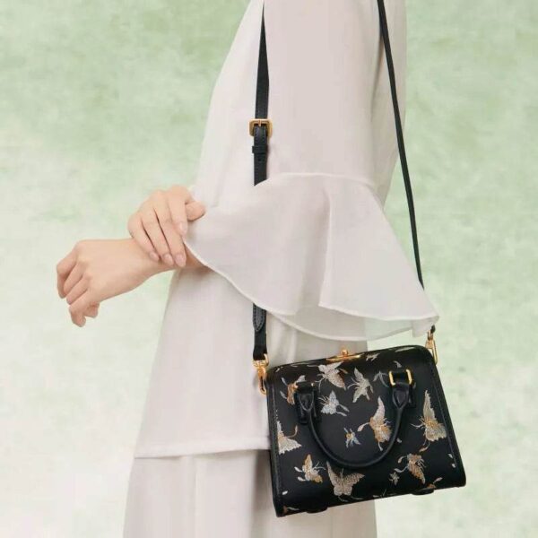 ブロケードジャカードシックボストンバッグバタフライデザインJD170615-1_2 BrocadeJacquardChicBostonBagButterflyDesignJD170615-1_2