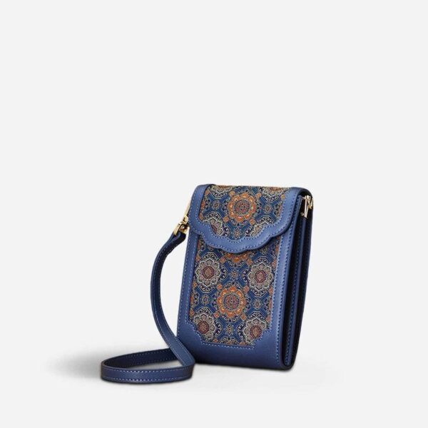 ブロケードジャカードレザーインテリケートフォンバッグウォレットJD240043_13 BrocadeJacquardLeatherIntricatePhoneBagWalletJD240043_13