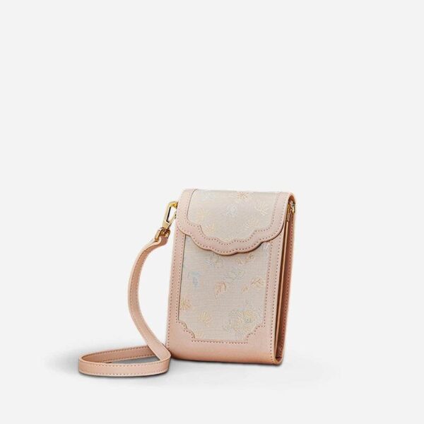 ブロケードジャカードレザーインテリケートフォンバッグウォレットJD240043_7 BrocadeJacquardLeatherIntricatePhoneBagWalletJD240043_7