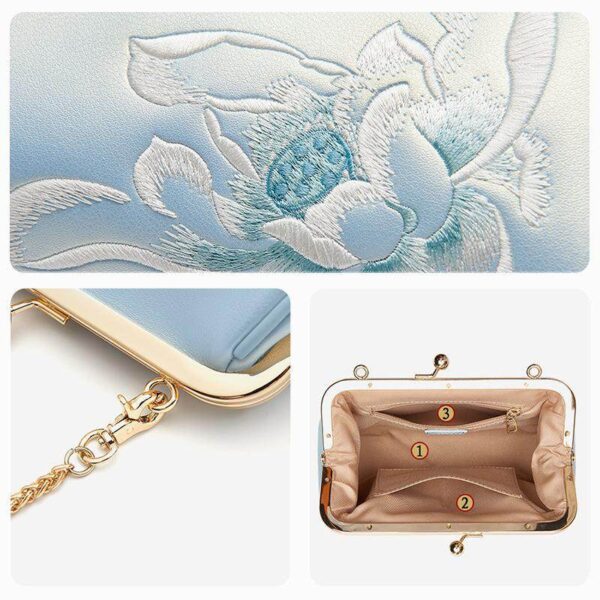 刺繍_レザー_チェーン_キスロック_クラッチバッグ_蓮_真珠_-_中文-2471468 Embroidery_Leather_Chain_Kiss_Lock_Clutch_Bag_Lotus_Pearl_-_SinoCultural-2471468