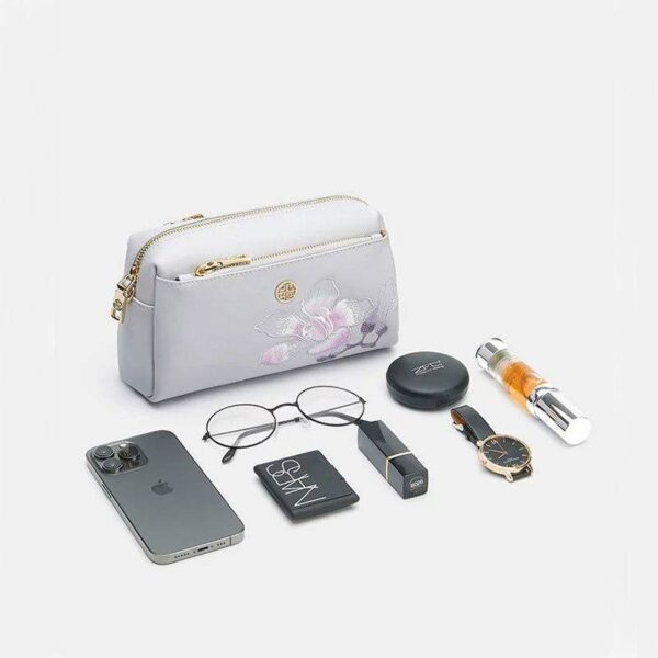 刺繍_レザー_紫_バウヒニア_ハンド_クラッチバッグ_-_中文2474813 Embroidery_Leather_Purple_Bauhinia_Hand_Clutch_-_SinoCultural-2474813