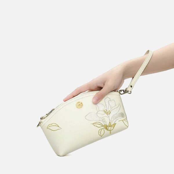 刺繍_レザー_ホワイト_マグノリア_レディース_ハンドバッグ_財布_-_中文2476839 Embroidery_Leather_White_Magnolia_Women_Handbag_Wallet_-_SinoCultural-2476839