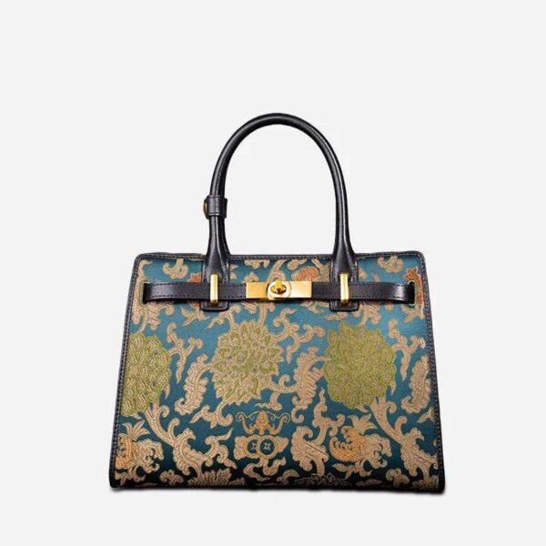 ハンドメイド_歌_ブロケード_シノワズリ_レザー_ケリー_バッグ_カンジー_WenW4188-1_1 Handmade_Song_Brocade_Chinoiserie_Leather_Kelly_Bag_Canzhi_WenW4188-1_1
