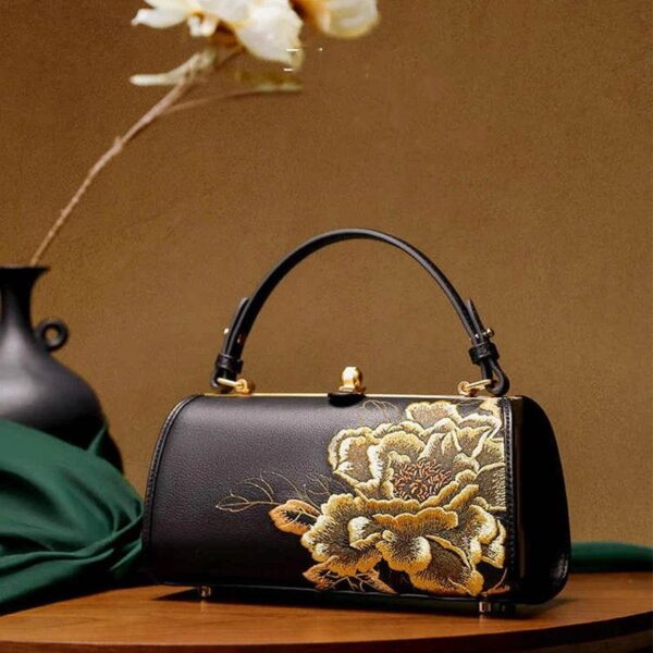 P110149_Embroidery_Leather_Chain_Barrel_Bag_Royal_Gold_Peony_Luxury_Handbag_1 P110149_Embroidery_Leather_Chain_Barrel_Bag_Royal_Gold_Peony_Luxury_Handbag_1