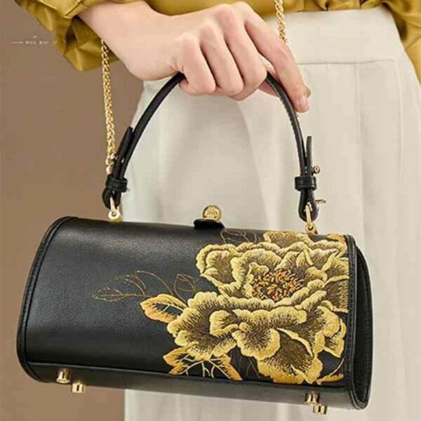 P110149_Embroidery_Leather_Chain_Barrel_Bag_Royal_Gold_Peony_Luxury_Handbag_3 P110149_Embroidery_Leather_Chain_Barrel_Bag_Royal_Gold_Peony_Luxury_Handbag_3