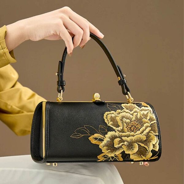 P110149_Embroidery_Leather_Chain_Barrel_Bag_Royal_Gold_Peony_Luxury_Handbag_5 P110149_Embroidery_Leather_Chain_Barrel_Bag_Royal_Gold_Peony_Luxury_Handbag_5