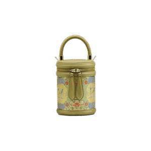 Song Brocade Leather Bucket Cylinder Bag