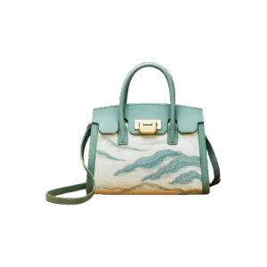 Embroidery Leather Elegant Birkin Handbag Cloud Mountain