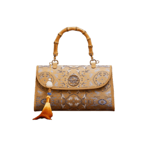 Song Brocade Silk Bamboo Handle Handbag