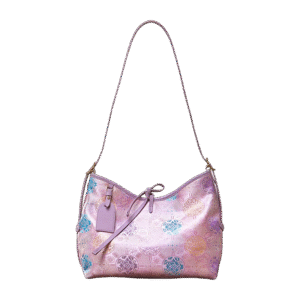 Handcraft Brocade Jacquard Purple"Tuanhua”Chinoiserie Royal Tote Bag