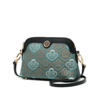 Embroidery Leather Shoulder Shell Bag Auspicious Clouds