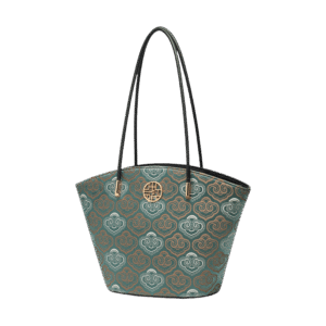 Embroidery Leather Shoulder Tote Bag Cloud Pattern Handbag