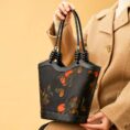 Sinocultural_Xiangyunsha_Silk_Leather_Printed_Persimmon_Shoulder_Bag_YS120763_3