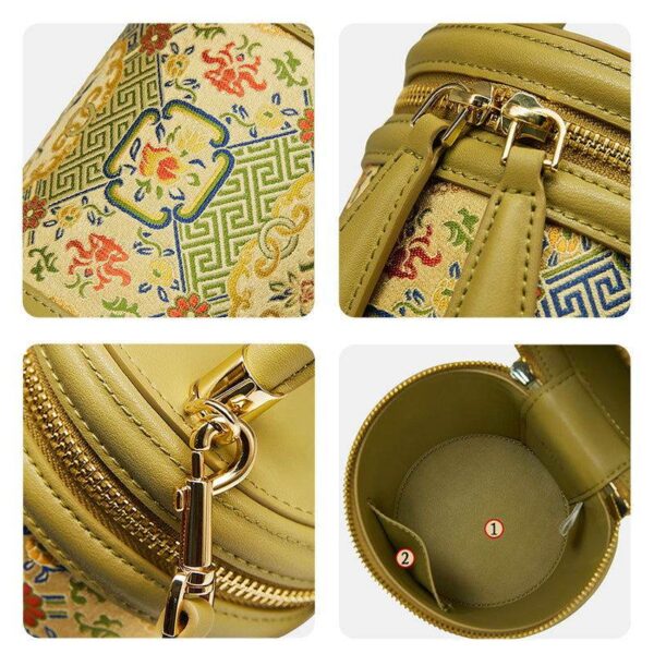 歌_ブロケード_レザー_バケット_シリンダー_バッグ_-_中文-2483240 Song_Brocade_Leather_Bucket_Cylinder_Bag_-_SinoCultural-2483240