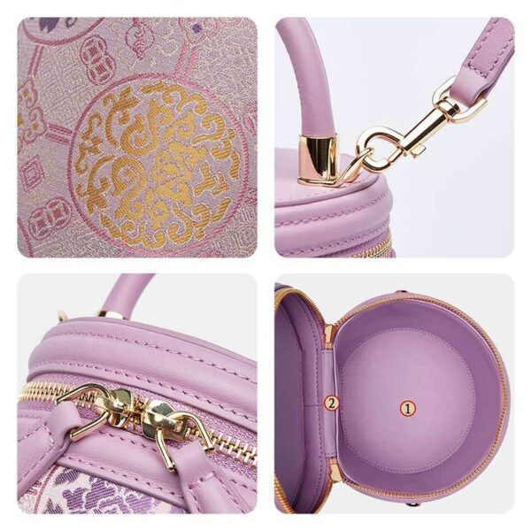 歌_ブロケード_レザー_バケット_シリンダー_バッグ_-_中文-2483262 Song_Brocade_Leather_Bucket_Cylinder_Bag_-_SinoCultural-2483262