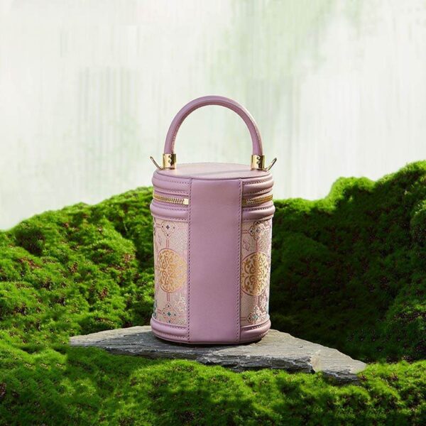 歌_ブロケード_レザー_バケット_シリンダー_バッグ_-_中文-2483265 Song_Brocade_Leather_Bucket_Cylinder_Bag_-_SinoCultural-2483265