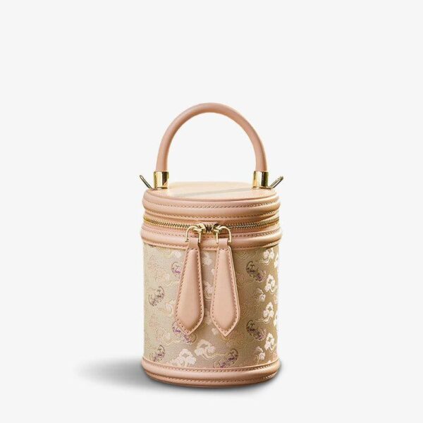 歌_ブロケード_革_バケット_シリンダー_バッグ_-_中文-2483301 Song_Brocade_Leather_Bucket_Cylinder_Bag_-_SinoCultural-2483301