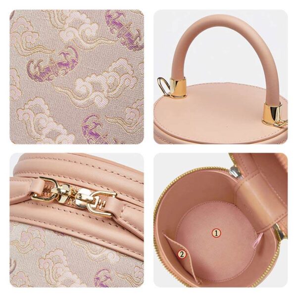 歌_ブロケード_レザー_バケット_シリンダー_バッグ_-_中文-2483316 Song_Brocade_Leather_Bucket_Cylinder_Bag_-_SinoCultural-2483316