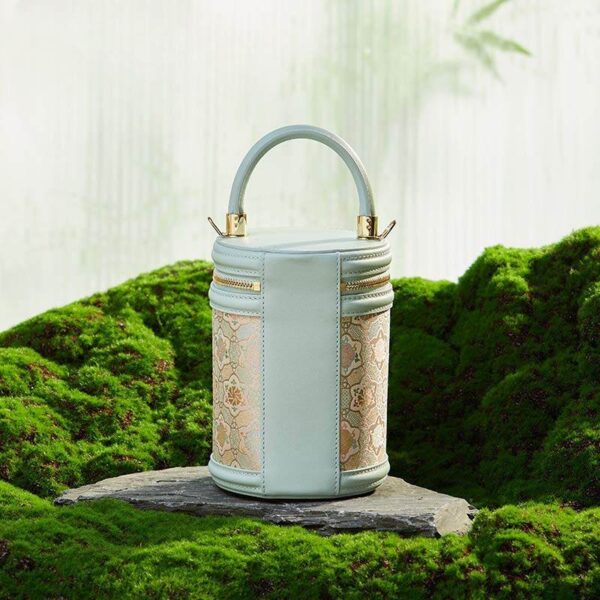 歌_ブロケード_レザー_バケット_シリンダー_バッグ_-_中文-2483388 Song_Brocade_Leather_Bucket_Cylinder_Bag_-_SinoCultural-2483388