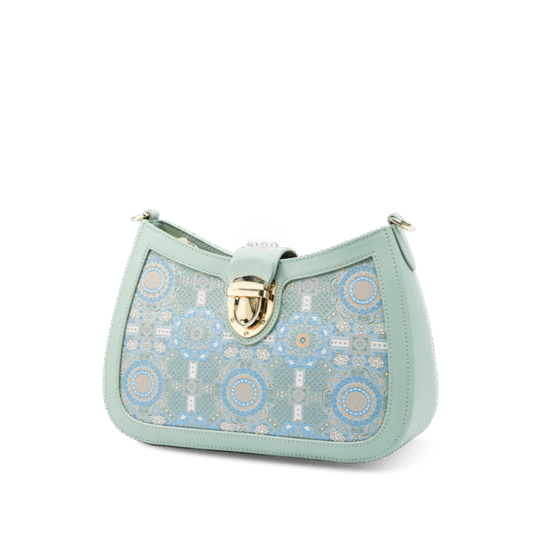 バッグ_グリーン_ショルダーバッグ_バダユン柄_FJ270038-2_34 Song_Brocade_Leather_Green_Shoulder_Bag_Badayun_Pattern_FJ270038-2_34