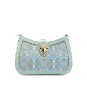 Song Brocade Leather Green Shoulder Bag Badayun Pattern