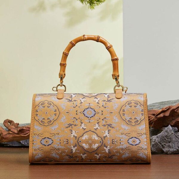 宋_ブロケード_絹_竹_ハンドバッグ_中文2483725 Song_Brocade_Silk_Bamboo_Handle_Handabag_-_SinoCultural-2483725