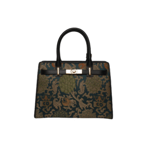 Handmade Song Brocade Chinoiserie Leather Kelly Bag Twining Flowers