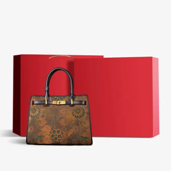 W4188-3_7_ハンドメイド_ブロケード_シノワズリ_ヴィンテージ_ブラウン_ケリーバッグ W4188-3_7-Handmade_Song_Brocade_Chinoiserie_Vintage_Brown_Kelly_Bag