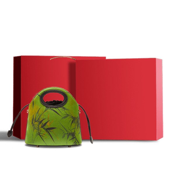 襄雲舎_シルク_バンブー_グリーン_巾着_バケツバッグ_YS120670-2_5 Xiangyunsha_Silk_Bamboo_Green_Drawstring_Bucket_Bag_YS120670-2_5