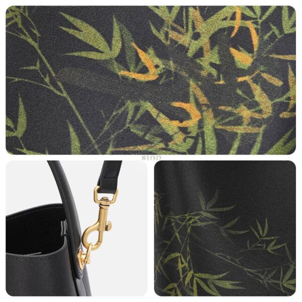 襄雲社_シルク_バンブープリント_クロスボディ_バケットバッグ_YS120757_77 Xiangyunsha_Silk_Bamboo_Print_Crossbody_Bucket_Bag_YS120757_77