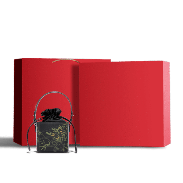 祥雲舎_シルク_ブラック_バンブープリント_ミニ_キューブ_バケツバッグ_LD170613_5 Xiangyunsha_Silk_Black_Bamboo_Print_Mini_Cube_Bucket_Bag_LD170613_5