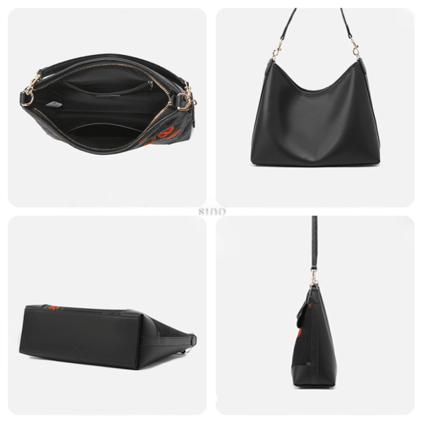 襄雲社_シルク_レザー_プリント_柿_ショルダーバッグ_YS220679_8 Xiangyunsha_Silk_Leather_Printed_Persimmon_Shoulder_Bag_YS220679_8