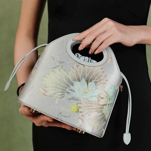 f_Printed_Jacquard_Lotus_Gray_Drawstring_Bucket_Bag_LD120670 f_Printed_Jacquard_Lotus_Gray_Drawstring_Bucket_Bag_LD120670