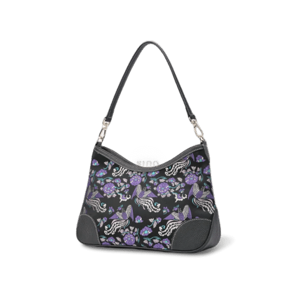 ラグジュアリーシュウブロケード ショルダーバッグ クラシックフェニックス 牡丹モチーフ サイドビュー luxury-shu-brocade-shoulder-bag-classic-phoenix-peony-motif-side-view