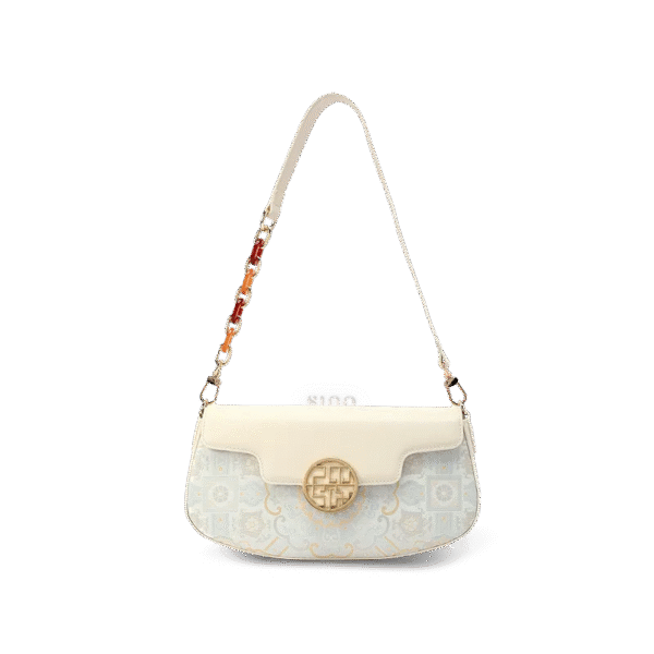 octagonal-brocade-white-shoulder-bag-front