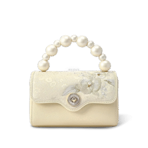 Luxury Orchid Butterfly Design Embroidered Silk Handbag