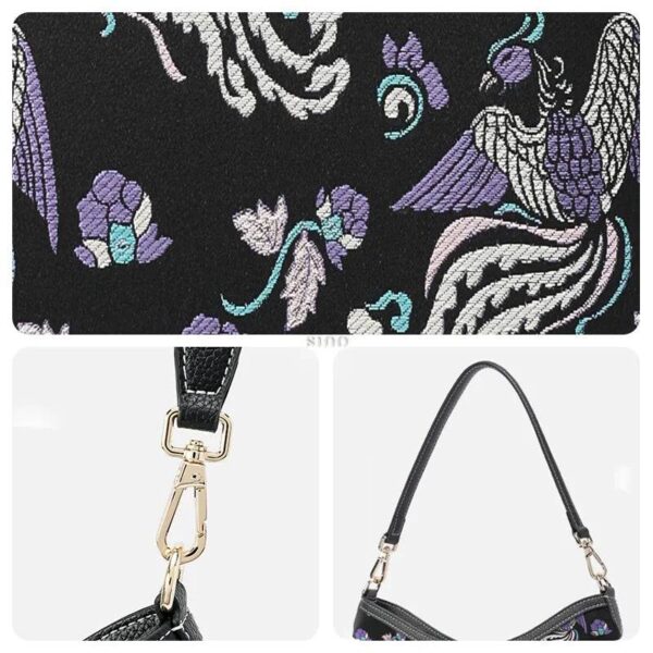 シュウブロケード ショルダーバッグ クラシック 鳳凰牡丹モチーフ ディテールパターン ロックストラップ shu-brocade-shoulder-bag-classic-phoenix-peony-motif-detail-pattern-lock-strap