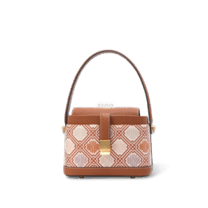 Zhuang Brocade Chrysanthemum Meander Motif Crossbody Bag